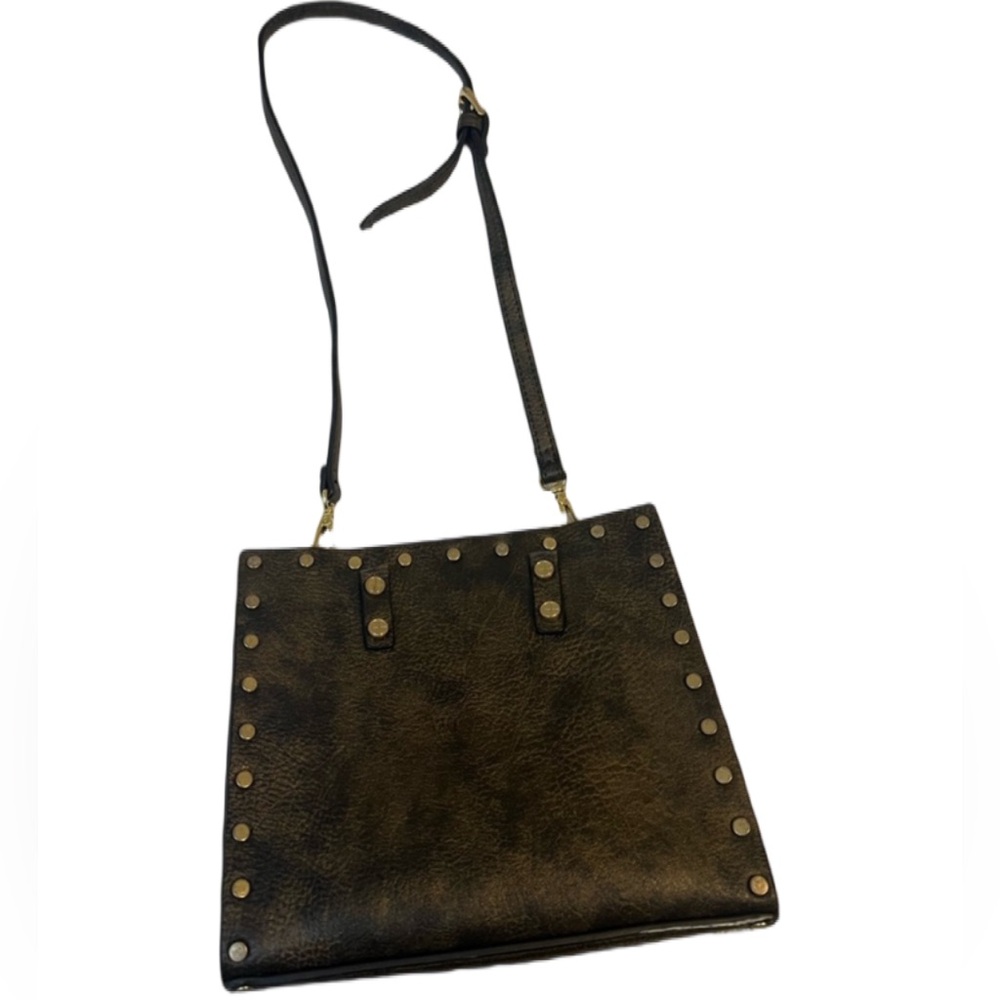 Metal brown/black/gold mix crossbody length bag